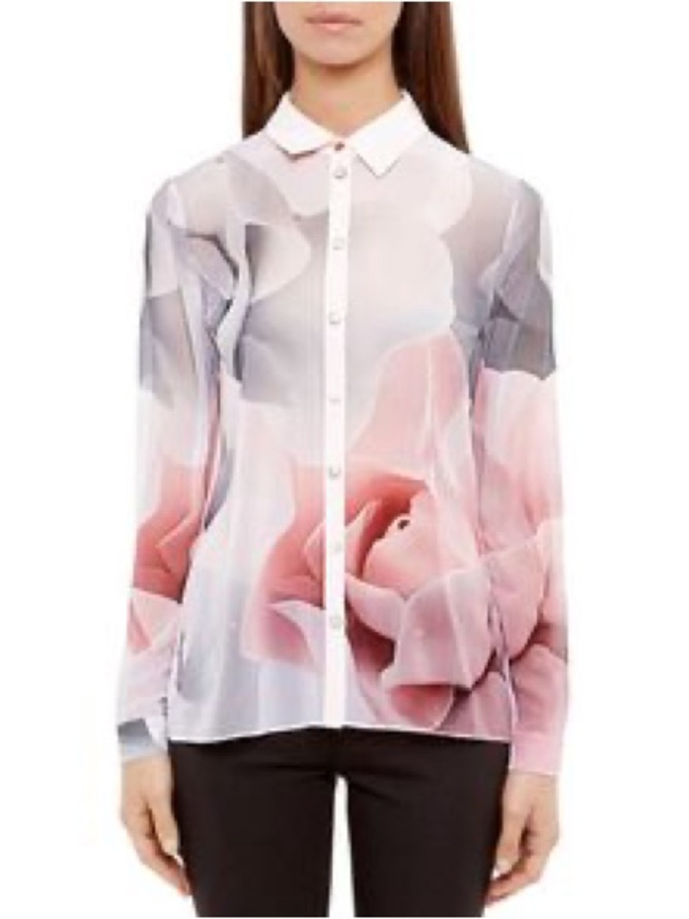 Ted Baker Women Floral Multicoloured Tanisha Button Up Shirt Lightweight Size 1